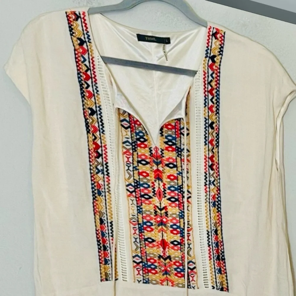 THML Cream Tribal Embroidered Dress - Picture 3 of 5